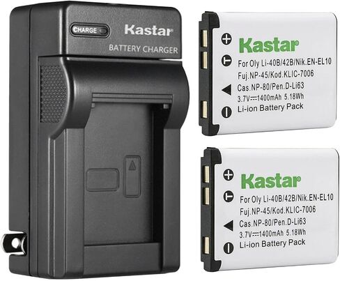 Kastar Li-42B AC Wall Battery Charger - Replacement for Olympus Stylus 550WP, 700, 710, 720SW, 725SW, 730, 740, 750, 760, 770SW in Kuwait