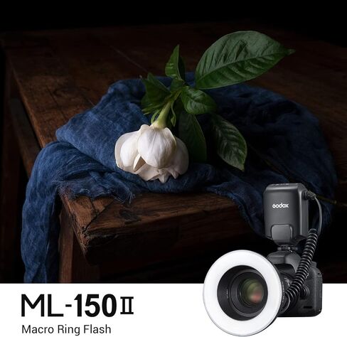 Godox ML150II Macro Ring Flash on Camera Ring Flash Light GN12 CCT 5800K±200K for Fuji, for Canon, for Nikon, for Sony, for Olympus Camera in Saudi Arabia