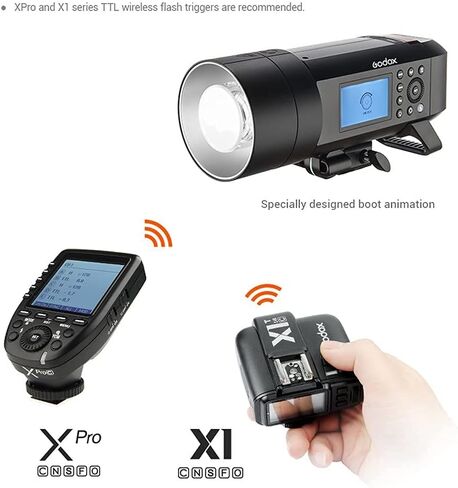 Godox AD400 Pro AD400Pro Outdoor Flash Strobe Light, Built-in Godox 2.4G System, 400ws Strong Power, 0.01~1s Recycle Time TTL Flash Monolight + Godox XPro-S Flash Trigger Compatible for Sony Camera in Saudi Arabia