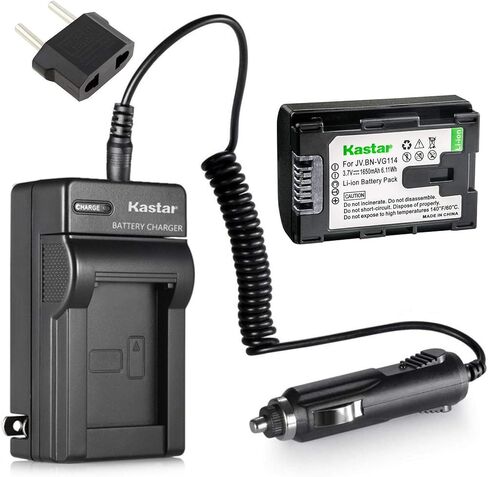 Kastar Battery + Charger Replacement for JVC Everio GZ-E10AU, GZ-E10BU, GZ-E10RU, GZ-E10VU Full HD Camcorder in Kuwait