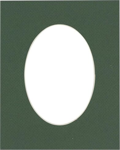 8x11 Mat Bevel Cut for 6x9 Photos - Precut Hunter Green Oval Shaped Photo Mat Board Opening - Acid Free Matte to Protect Your Pictures - Bevel Cut for Family Photos, Pack of 1 Matboard in Saudi Arabia