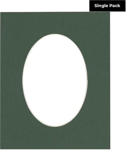 8x11 Mat Bevel Cut for 6x9 Photos - Precut Hunter Green Oval Shaped Photo Mat Board Opening - Acid Free Matte to Protect Your Pictures - Bevel Cut for Family Photos, Pack of 1 Matboard in Saudi Arabia