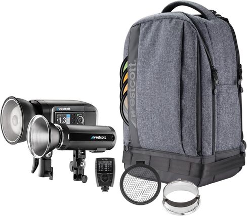 Westcott FJ Wireless 2-Light Portable Portrait Flash Kit with FJ-X3 S Wireless Trigger (Compatible with Sony Cameras) - FJ400 & FJ200 Strobe Combo Kit for Photography and Off Camera Flash Lighting in Kuwait