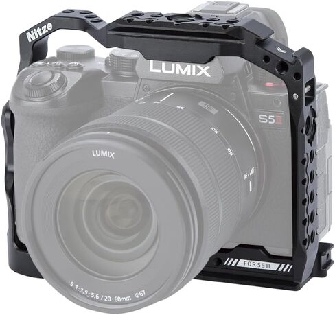 Nitze S5 II Cage for Panasonic LUMIX S5 II Camera, Built-in Top and Side NATO Rails, Cold Shoe and Arca Swiss Quick Release Plate - T-P05A in Saudi Arabia