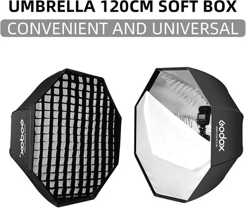 Godox 31.5" / 80cm Octagon Flash Softbox with Grid/2m Light Stand/Type-E Hot Shoe Holder Bracket Octobox for Flash Speed Light in Saudi Arabia