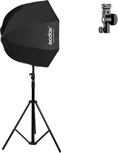 Godox 31.5" / 80cm Octagon Flash Softbox with Grid/2m Light Stand/Type-E Hot Shoe Holder Bracket Octobox for Flash Speed Light in Saudi Arabia