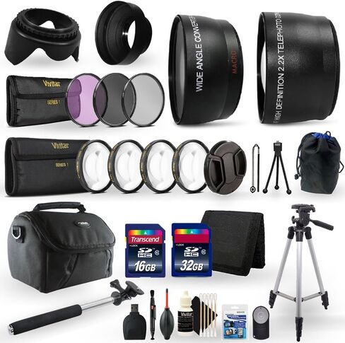 Accessory Kit for Canon EOS 750D Digital SLR with 58mm Fisheye Telephoto + Wide Angle Lens + Filter + Macro Kit + 48GB Memory Card + Top Accessory Kit in Saudi Arabia