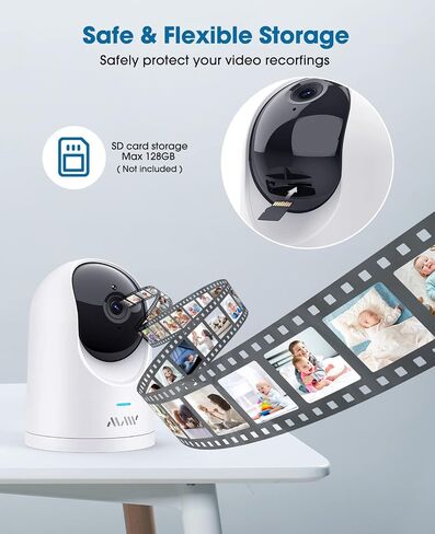 Security Camera for Baby Monitor, 2K Wi-Fi Cameras for Home Security, Indoor Camera Wireless with Phone APP, 2-Way Audio, Motion Detection, Night Vision in Saudi Arabia