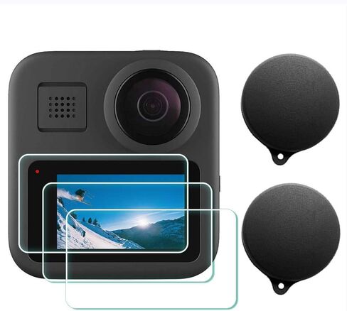 ULBTER Screen Protector for Gopro MAX Waterproof 360 Camera + Lens cap Cover,0.3mm 9H Hardness Tempered Glass Protector,Anti-Scrach Anti-Fingerprint Anti-Bubble [2+3 Pack] in Saudi Arabia