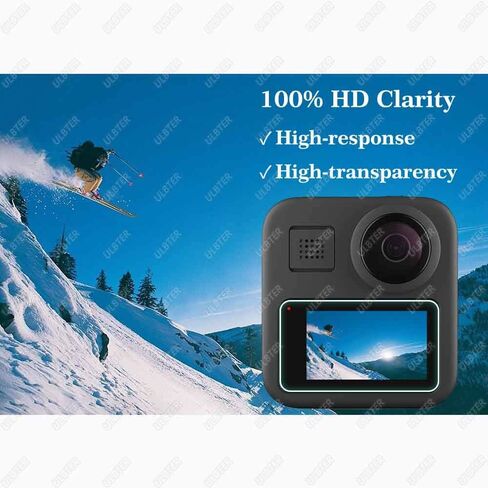 ULBTER Screen Protector for Gopro MAX Waterproof 360 Camera + Lens cap Cover,0.3mm 9H Hardness Tempered Glass Protector,Anti-Scrach Anti-Fingerprint Anti-Bubble [2+3 Pack] in Saudi Arabia
