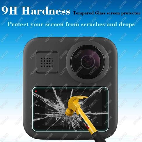 ULBTER Screen Protector for Gopro MAX Waterproof 360 Camera + Lens cap Cover,0.3mm 9H Hardness Tempered Glass Protector,Anti-Scrach Anti-Fingerprint Anti-Bubble [2+3 Pack] in Saudi Arabia