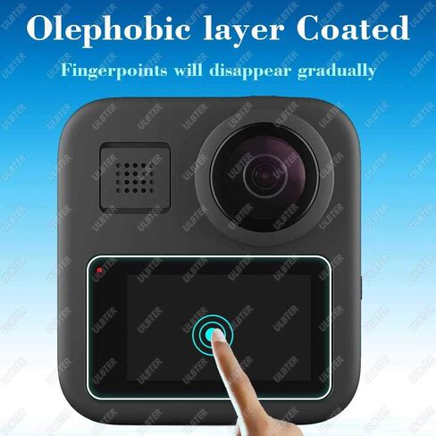 ULBTER Screen Protector for Gopro MAX Waterproof 360 Camera + Lens cap Cover,0.3mm 9H Hardness Tempered Glass Protector,Anti-Scrach Anti-Fingerprint Anti-Bubble [2+3 Pack] in Saudi Arabia