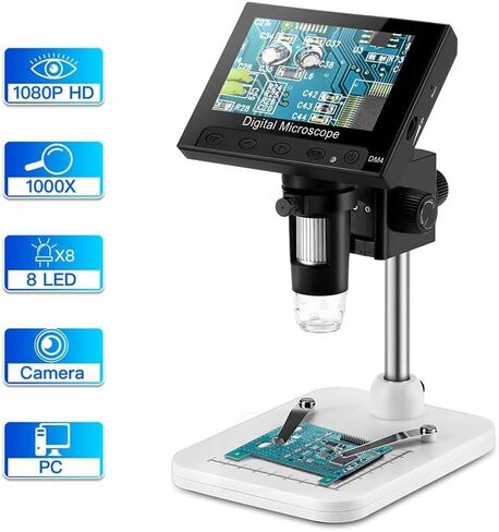 ملحقات المجهر الرقمي المحمول، مجهر رقمي بتكبير إلكتروني 1000X، مع ملحقات المجهر الحامل in Kuwait