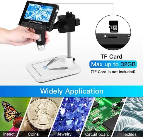 ملحقات المجهر الرقمي المحمول، مجهر رقمي بتكبير إلكتروني 1000X، مع ملحقات المجهر الحامل in Kuwait