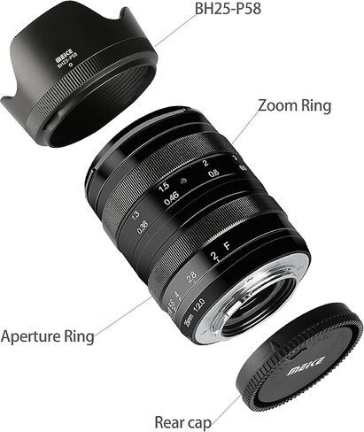 Meike 25mm F2.0 APS-C Large Aperture Wide Angle Manual Lens Compatible with Sony E Mount Mirrorless Cameras NEX 3 3N 5 NEX 5T NEX 5R NEX 6 7 A6400 A5000 A5100 A6000 A6100 A6300 A6500 A6600 in Saudi Arabia