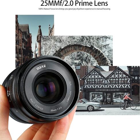Meike 25mm F2.0 APS-C Large Aperture Wide Angle Manual Lens Compatible with Sony E Mount Mirrorless Cameras NEX 3 3N 5 NEX 5T NEX 5R NEX 6 7 A6400 A5000 A5100 A6000 A6100 A6300 A6500 A6600 in Saudi Arabia