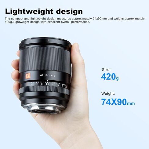 فيلتروكس عدسة 13 ملم f1.4 F/1.4 E، عدسة بزاوية واسعة Aps-C Prime لكاميرا سوني E ماونت a9/ a7RIV/ a7RIII/ a7III/ a7SIII/ a7SIII/ a7C/ a6600/ a6400/a6000/A1 in Kuwait