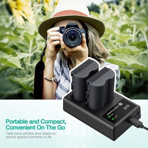 FirstPower BP-511 BP-511a Battery 2-Pack 2200mAh and Dual USB Charger for Canon EOS 5D 10D 20D 20Da 30D 40D 50D 300D D30 D60 and More Camera in Kuwait