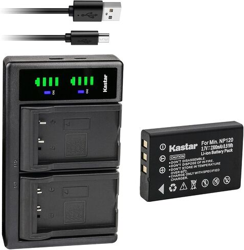 Kastar LTD2 USB Battery Charger Replacement for Ordro HDV-V12, HDV-V88, HDV-Z7, HDV-Z10, HDV-Z16, HDV-Z79, HDV-108, HDV-760, HDV-P72, HDR-AC1, HDR-AC3, HDR-AC5, HDR-AZ50 Cameras in Kuwait