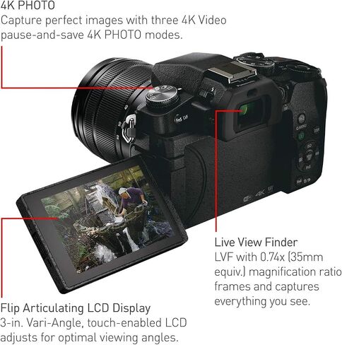 Panasonic Lumix DMC-G85 Mirrorless Camera with 12-60mm OIS Lens Starter Bundle with Bag, 64GB SD Card, 2 Extra Battery, Charger, Mini Tripod and Accessories in Saudi Arabia