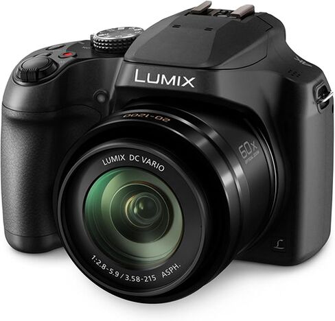 كاميرا باناسونيك لوميكس FZ80 4K الرقمية، كاميرا فيديو 18.1 ميجابيكسل، عدسة تكبير 60X DC Vario 20-1200 مم، قوة O.I.S. التثبيت، شاشة LCD مقاس 3 بوصات تعمل باللمس، وWi-Fi + فيديو سعة 64 جيجابايت - حزمة الملحقات in Saudi Arabia