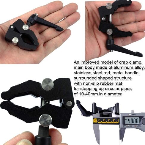 iShoot Improved Versatile All-Metal Crab Clamp Magic Hand Pliers with 1/4" & 3/8" Screw Hole, Used for Photography Camera Tripod Studio Flash Light Stand Boom Round Tube Circular Pipe of DIA-10-40mm in Saudi Arabia