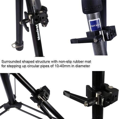 iShoot Improved Versatile All-Metal Crab Clamp Magic Hand Pliers with 1/4" & 3/8" Screw Hole, Used for Photography Camera Tripod Studio Flash Light Stand Boom Round Tube Circular Pipe of DIA-10-40mm in Saudi Arabia