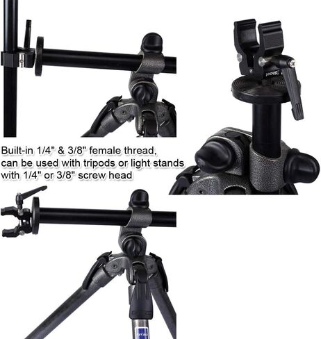 iShoot Improved Versatile All-Metal Crab Clamp Magic Hand Pliers with 1/4" & 3/8" Screw Hole, Used for Photography Camera Tripod Studio Flash Light Stand Boom Round Tube Circular Pipe of DIA-10-40mm in Saudi Arabia