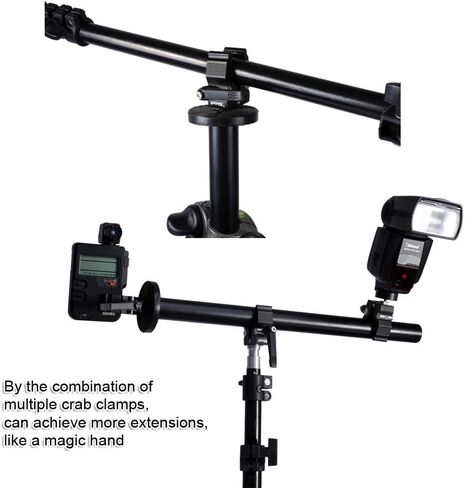 iShoot Improved Versatile All-Metal Crab Clamp Magic Hand Pliers with 1/4" & 3/8" Screw Hole, Used for Photography Camera Tripod Studio Flash Light Stand Boom Round Tube Circular Pipe of DIA-10-40mm in Saudi Arabia