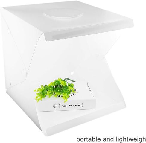 قماش خلفية استوديو تصوير صغير، 40 × 40 × 40 سم / 15.75 × 15.75 × 15.75 بوصة LED، قابلة للطي، خلفية صندوق خيمة إضاءة لشحن USB مثالية لتصوير المنتجات الصغيرة in Kuwait