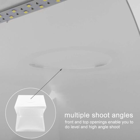 قماش خلفية استوديو تصوير صغير، 40 × 40 × 40 سم / 15.75 × 15.75 × 15.75 بوصة LED، قابلة للطي، خلفية صندوق خيمة إضاءة لشحن USB مثالية لتصوير المنتجات الصغيرة in Kuwait