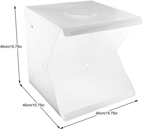 قماش خلفية استوديو تصوير صغير، 40 × 40 × 40 سم / 15.75 × 15.75 × 15.75 بوصة LED، قابلة للطي، خلفية صندوق خيمة إضاءة لشحن USB مثالية لتصوير المنتجات الصغيرة in Kuwait