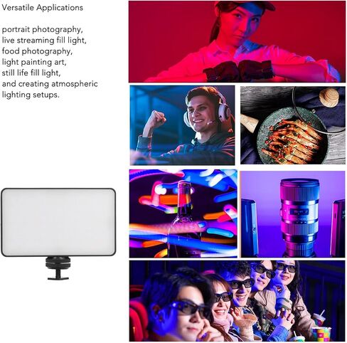 RGB Video Light, Portable LED Camera Full Color Light Panel, 3000mAh Rechargeable, 2500K to 9000K Dimmable Panel Lamp, for Vlogging, Photography, Video Conference in Saudi Arabia