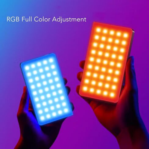 RGB Video Light, Portable LED Camera Full Color Light Panel, 3000mAh Rechargeable, 2500K to 9000K Dimmable Panel Lamp, for Vlogging, Photography, Video Conference in Saudi Arabia