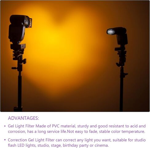 DMiotech 10Pcs Correction Gel Light Filter Overlay Transparent Plastic PVC Sheets Matte Orange for Photo，Film,Video in Saudi Arabia