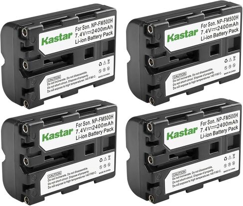 Kastar NP-FM500H Battery (4-Pack) for Sony DSLR-A100 A200 A300 A350 A450 A500 A550 A560 A580 A700 A850 A900 Alpha SLT A57 A58 A65 A65V A77 A77V A77 II A77M2 A99 A99V CLM-V55 Cameras in Kuwait