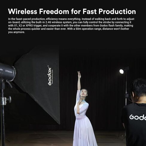 Godox QT400III QT400IIIM Studio Flash Monolight، 2.4G لاسلكي 1/8000s HSS 400Ws إضاءة تصوير فوتوغرافي، 0.01-0.9s إعادة التدوير، Bowens Mount Strobe Light للاستوديو، الموقع، الصورة، الزفاف in Kuwait