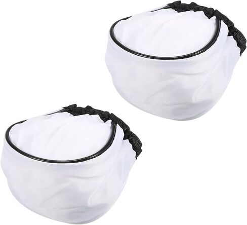 PATIKIL Flash Bounce Diffuser Cap, 2Pcs Cloth Universal Mini Soft Elastic Mouth Cap Cover for Flashlight Photography Camera Speed Light, White in Saudi Arabia