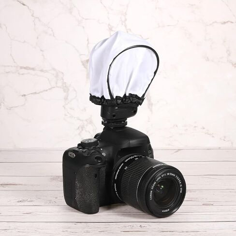 PATIKIL Flash Bounce Diffuser Cap, 2Pcs Cloth Universal Mini Soft Elastic Mouth Cap Cover for Flashlight Photography Camera Speed Light, White in Saudi Arabia