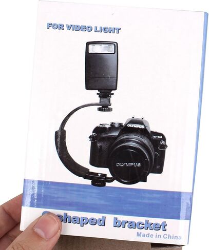 Qtqgoitem Black C Shaped Flash Hot Shoe Mount Bracket for Digital Camera DC (Model: 5f0 fd2 2ef 374 de2) in Kuwait