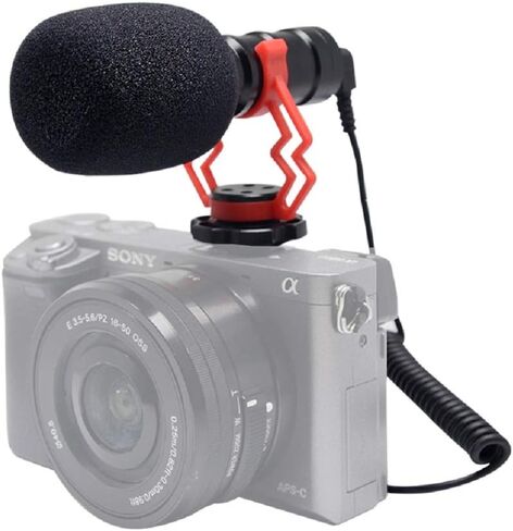 mcoplus VM-M03 Metal Shotgun Video Microphone Compact On-Camera Cardioid Directional Condenser Mini Recording Mic with Deadcat Windscreen for Smartphone DSLR Cameras and Camcorders Mac Tablet in Saudi Arabia