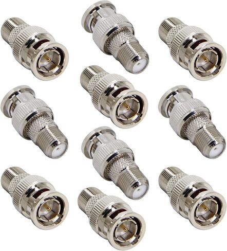 F to BNC Connector, 2-Pack BNC Male to F Female Coax Adapter 75 Ohm, RG6, RG59 Connector for Scanner and Camera, Cannot Be Used on TVS, Antennas or Computers in Saudi Arabia