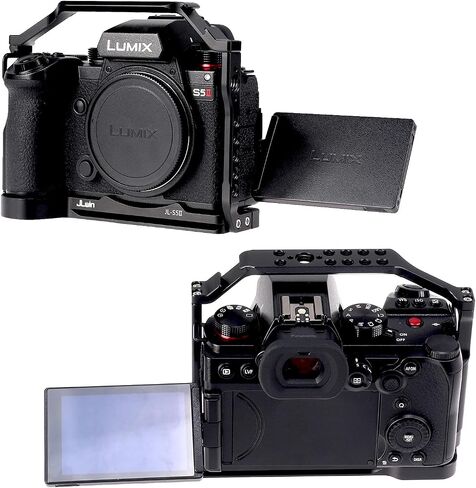 Foto4easy s5ii cage rig for Panasonic LUMIX S5II Mirrorless Camera,Includes Dual Universal Side Wooden Handle in Saudi Arabia