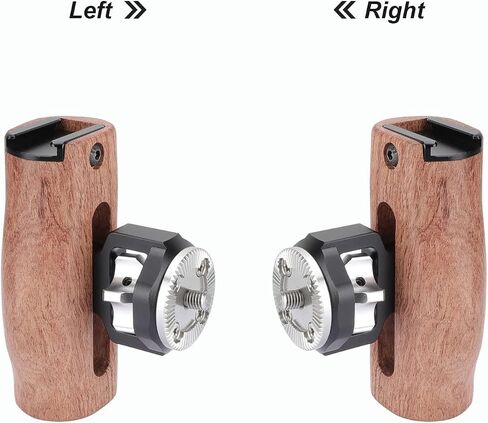 SZRIG Adjustable Wooden Handgrip with M6 Rosette Mount & Top hot Shoe Mouth for DLSR Camera Cage Kit (Switch Right or Left Hand) in Saudi Arabia
