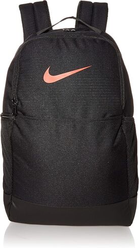 Nike Brasilia Medium Training Backpack for Women and Men with Secure Storage & Water Resistant Coating, Black/Black/White in Saudi Arabia