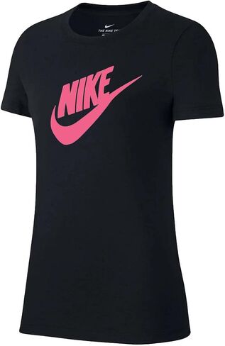 Nike Sportswear Women's Graphic Short Sleeve Shirt (Large, Black/Pink/Pink) in Saudi Arabia