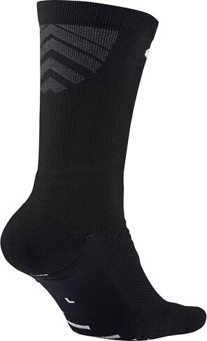 NIKE Unisex Vapor Crew Socks (1 Pair), Black/White, Medium in Saudi Arabia