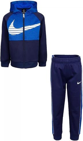 Nike Boy's 2 Piece Therma-FIT Zip Hoodies & Pants Set (Black(66D695-KE4)/Volt in Saudi Arabia