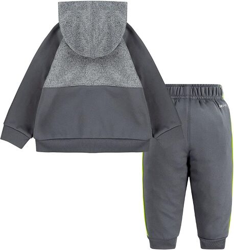 Nike Boy's 2 Piece Therma-FIT Zip Hoodies & Pants Set (Black(66D695-KE4)/Volt in Saudi Arabia