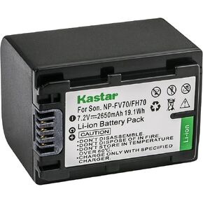 Kastar 2-Pack NP-FV70 Battery Replacement for Sony HDR-CX550, HDR-CX560, HDR-CX580, HDR-CX610E, HDR-CX675, HDR-CX690, HDR-CX700, HDR-CX730, HDR-CX740, HDR-CX760, HDR-CX900, HDR-CX900E, HDR-PJ10 Camera in Kuwait